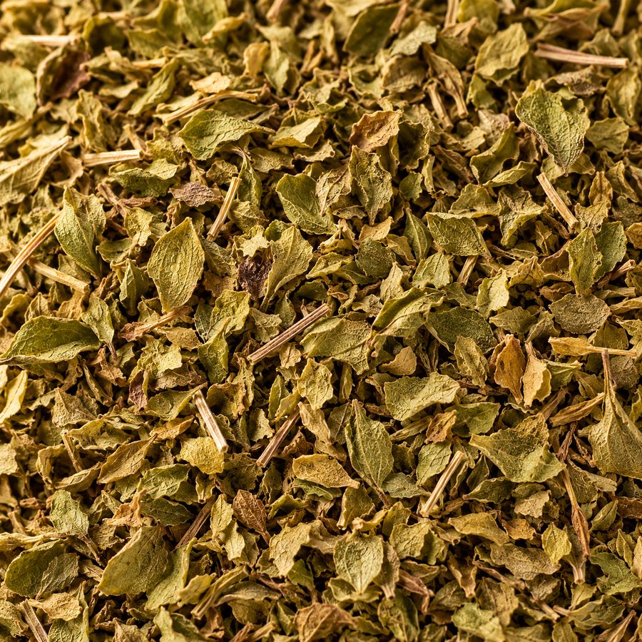 Dried oregano leaves in a detailed botanical photograph